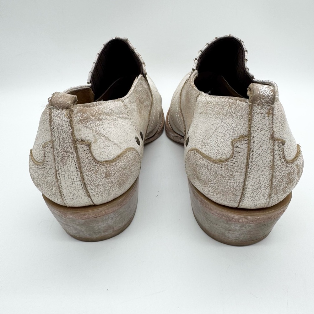 Matisse Roscoe Distressed Leather Almond Toe Heeled Western Bootie Cream Sz 8.5 - Picture 9 of 13